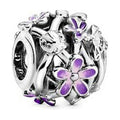 Perle de verre Femme Pandora OPENWORK PURPLE DAISY Argenté Violet