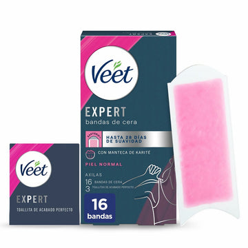 Bandes Épilatoire Corporelles Veet Expert Aisselles (16 Unités)